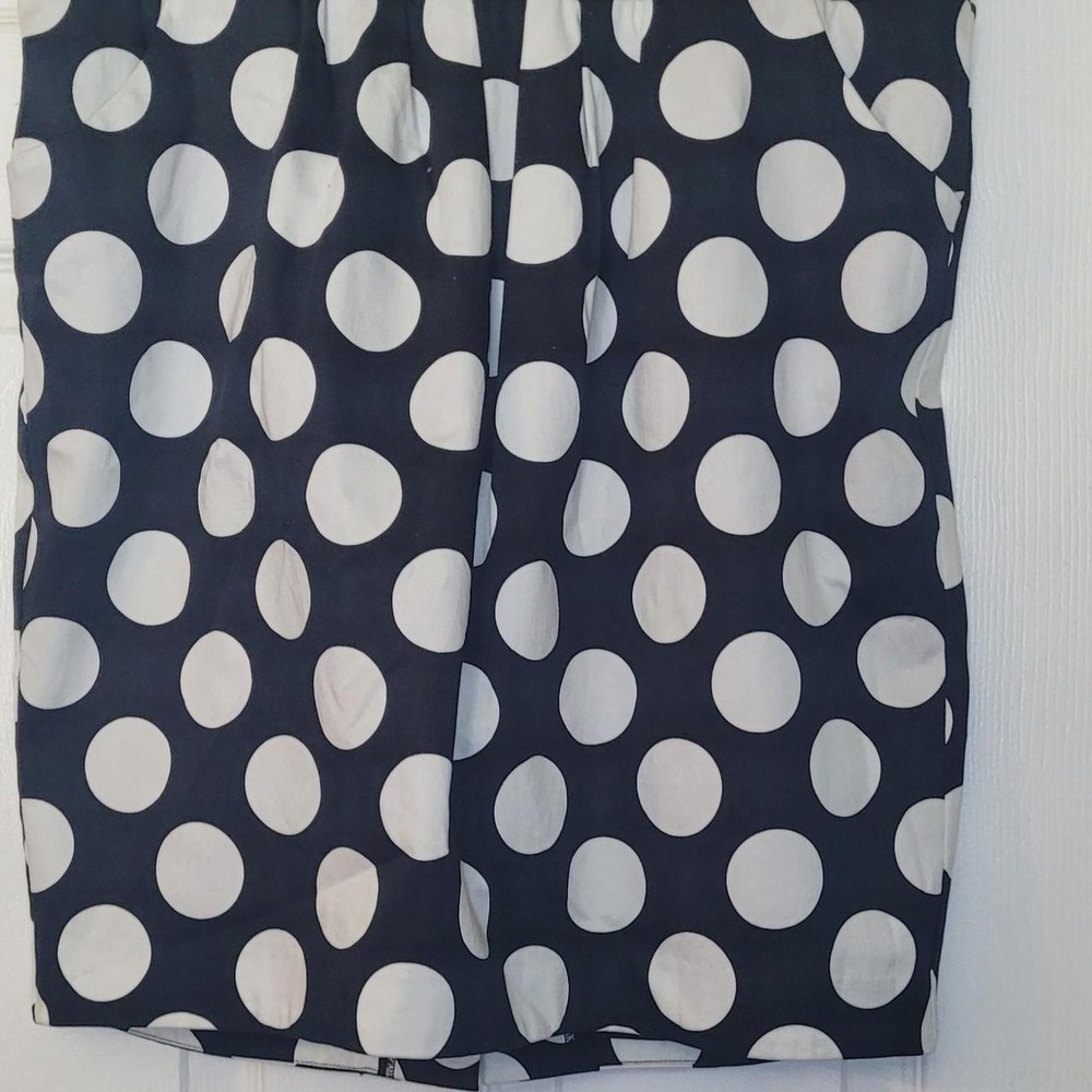 Debbie Shuchat Vintage Black & White Bold Polka Dot Mini Skirt with Pockets